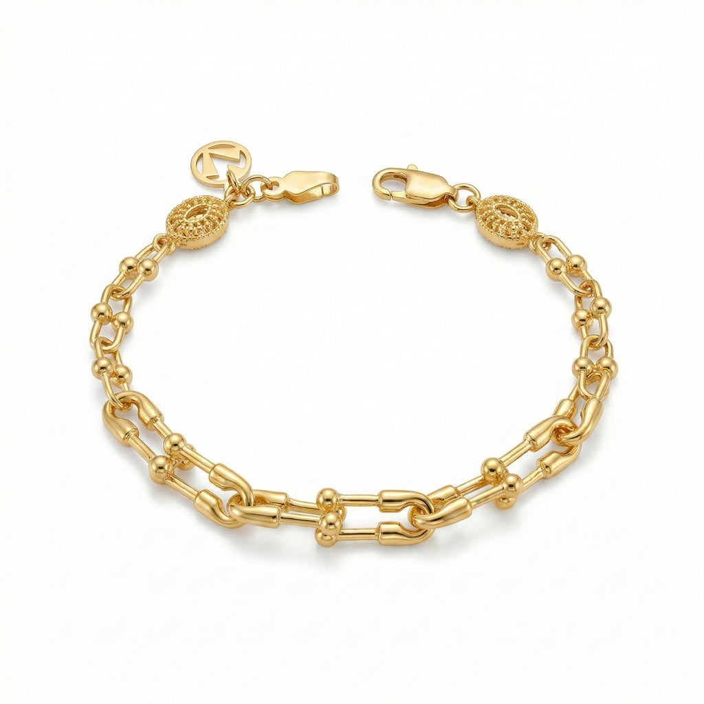 Intricate Filigree Links Bracelet 18K Yellow Gold