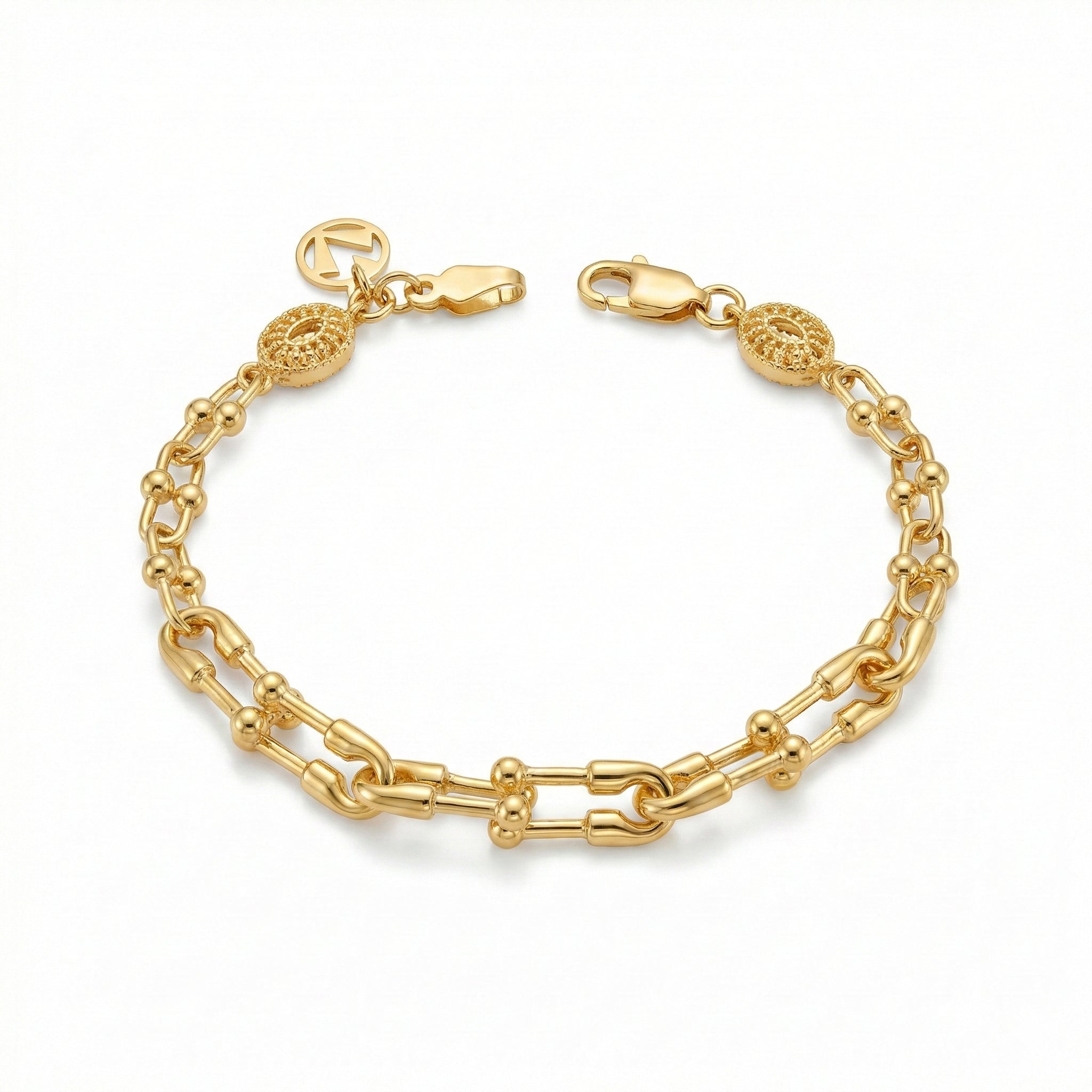 Intricate Filigree Links Bracelet 18K Yellow Gold