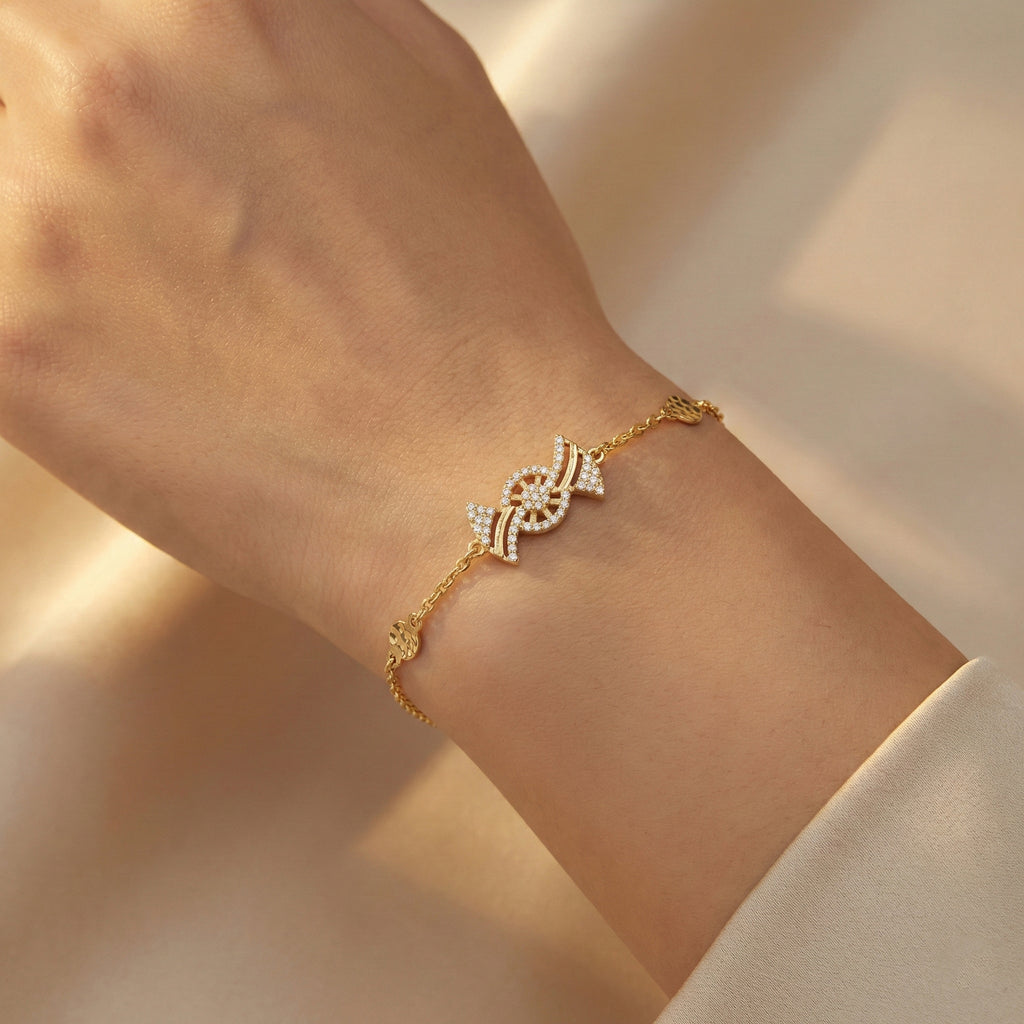 إسورة من الذهب الأصفر عيار 18 بتصميم حلقات دقيقة