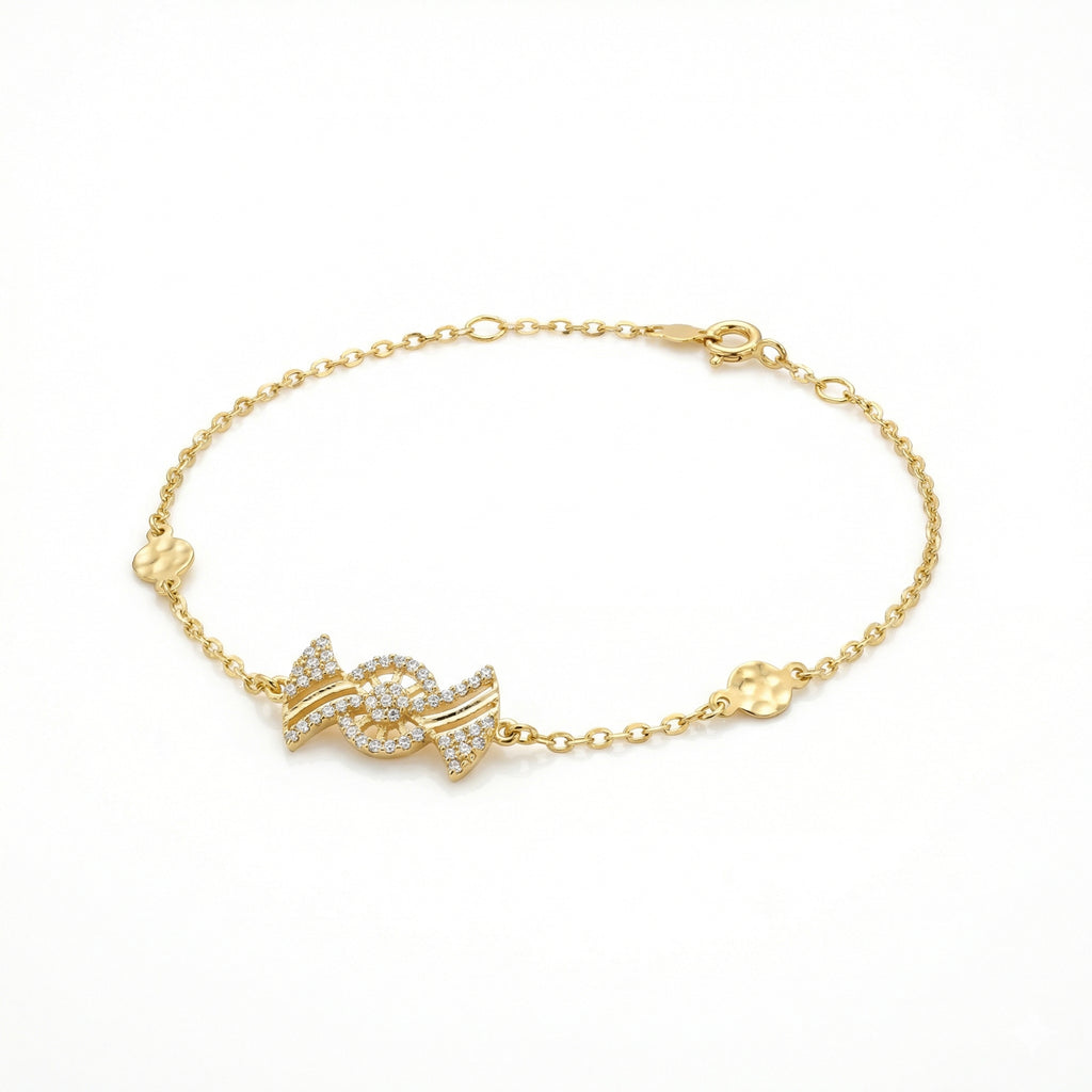 إسورة من الذهب الأصفر عيار 18 بتصميم حلقات دقيقة