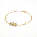 إسورة من الذهب الأصفر عيار 18 بتصميم حلقات دقيقة