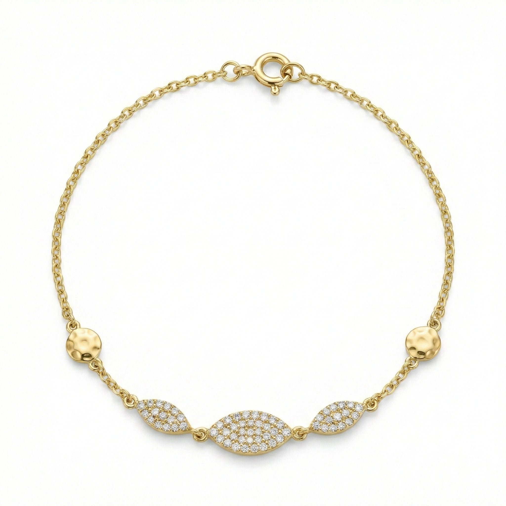 إسورة من الذهب الأصفر عيار 18 بتصميم حلقات دقيقة