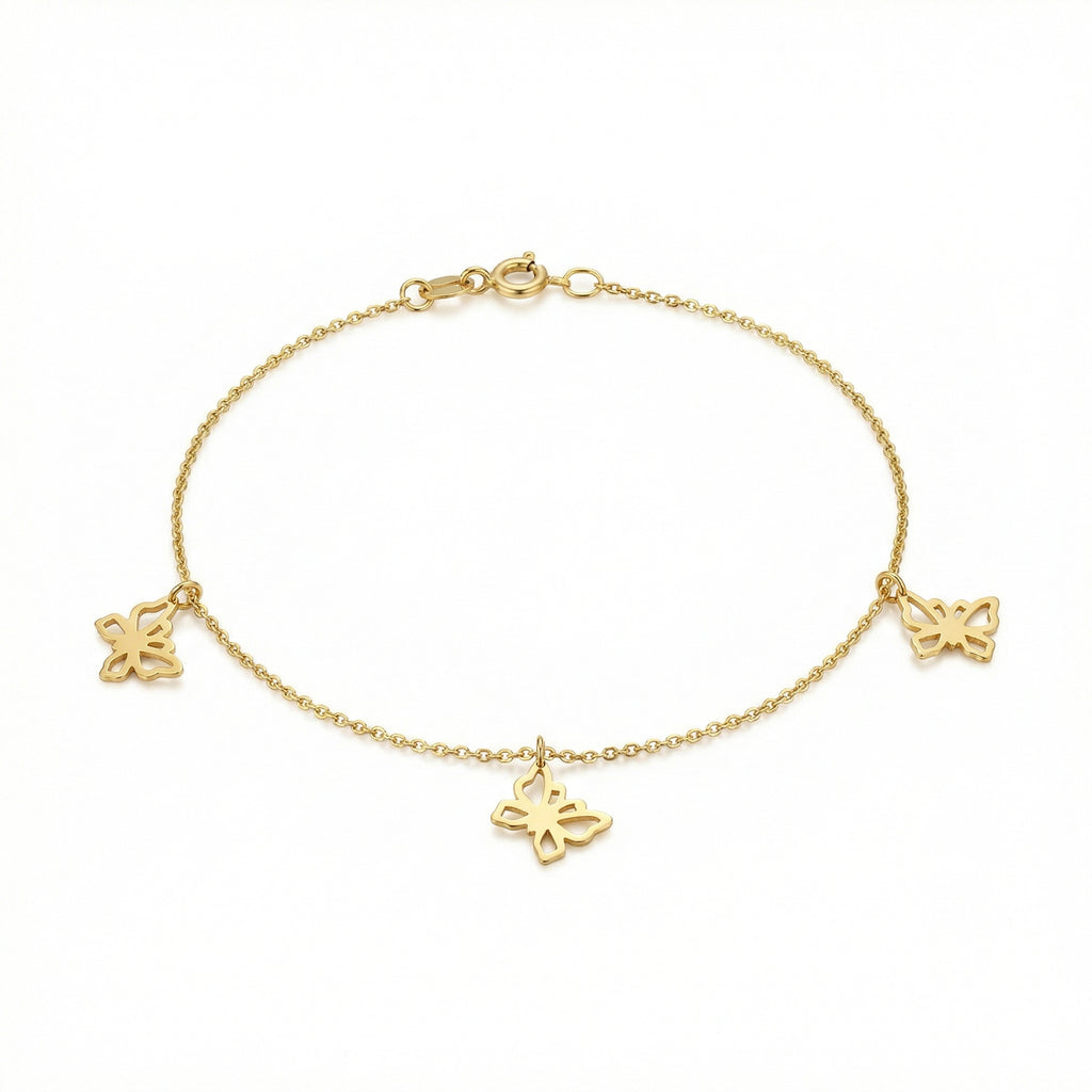 إسورة من الذهب الأصفر عيار 18 بتصميم حلقات دقيقة