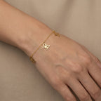 إسورة من الذهب الأصفر عيار 18 بتصميم حلقات دقيقة