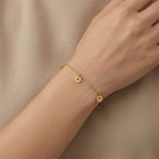 إسورة من الذهب الأصفر عيار 18 بتصميم حلقات دقيقة