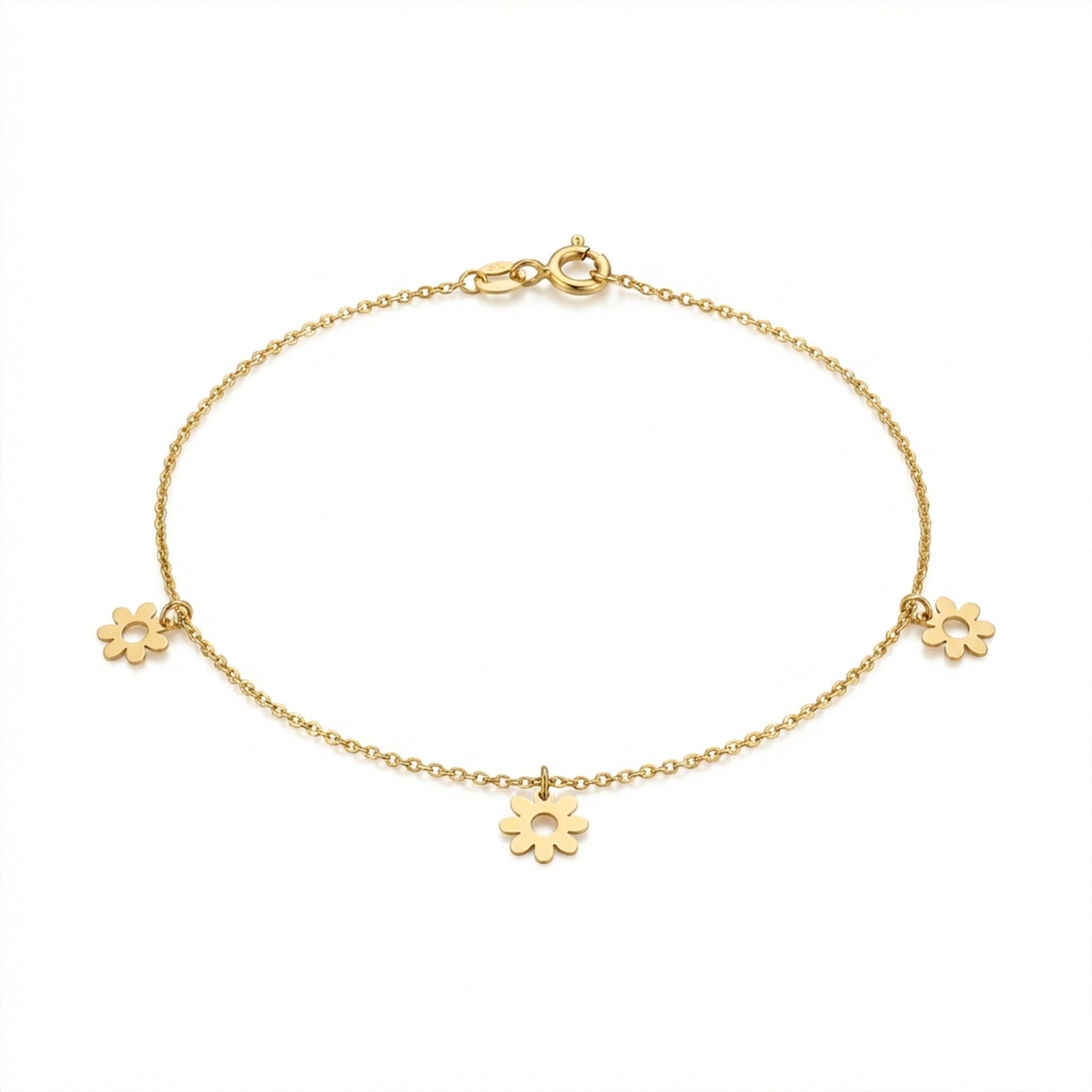 إسورة من الذهب الأصفر عيار 18 بتصميم حلقات دقيقة