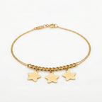 إسورة النجوم الثلاثي السماوي من الذهب الأصفر عيار 18