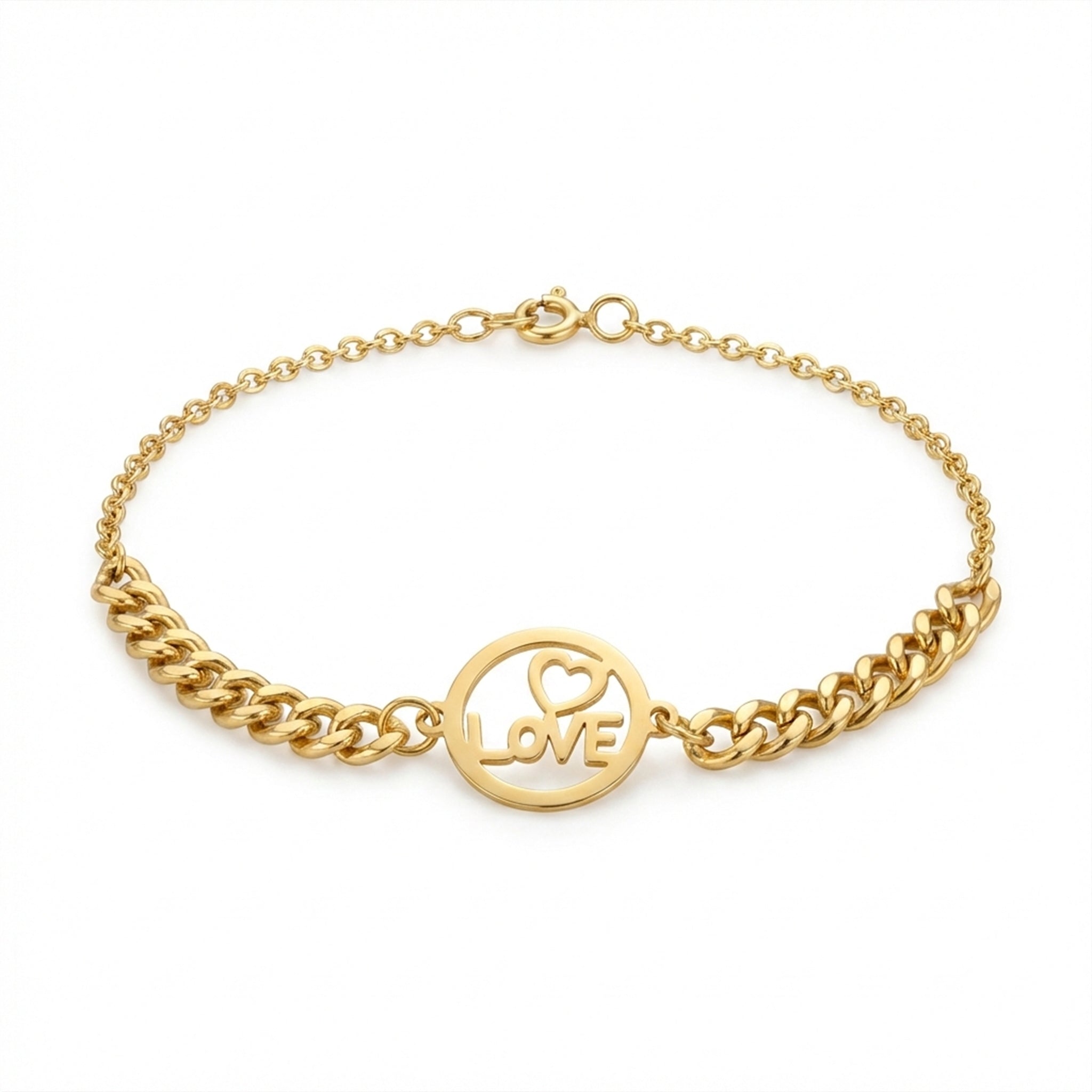 إسورة دائري الحب الأبدي من الذهب الأصفر عيار 18