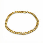 18k yellow gold curb chain bracelet by Wassef, featuring smooth-finish high-polish links, categorized as 18k yellow gold fine jewelry.