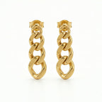 حلق متدلية بسلسلة من الذهب الأصفر عيار 18