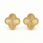 The Radiant Sunburst Clover Studs 18K Yellow Gold