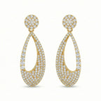 The Brilliant Pave Teardrop Drops 18K Yellow Gold