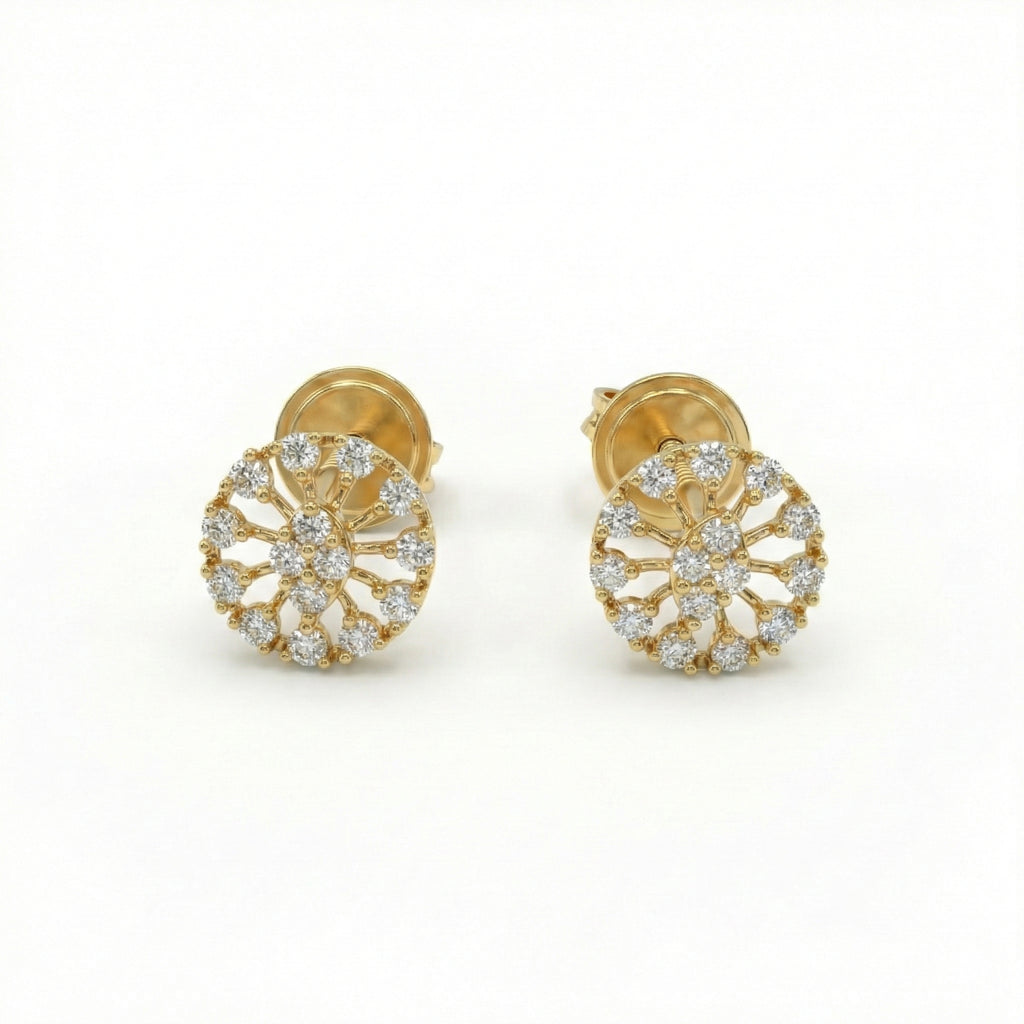 حلق مسمارية مدلاة ومفرغة بتصميم Radiant من الذهب الأصفر عيار 18