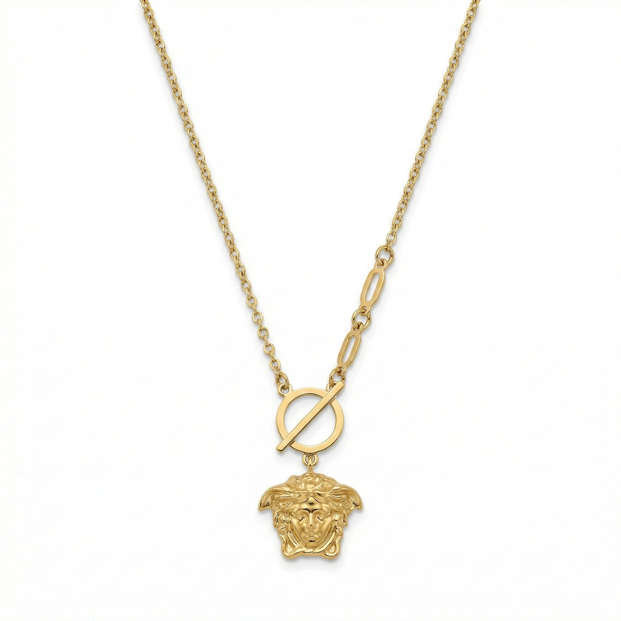 The Golden Medusa Toggle Necklace 18K Yellow Gold