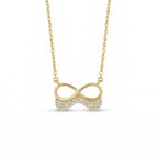 The Eternal Promise: Gold & Pave Infinity Necklace 18K Yellow Gold