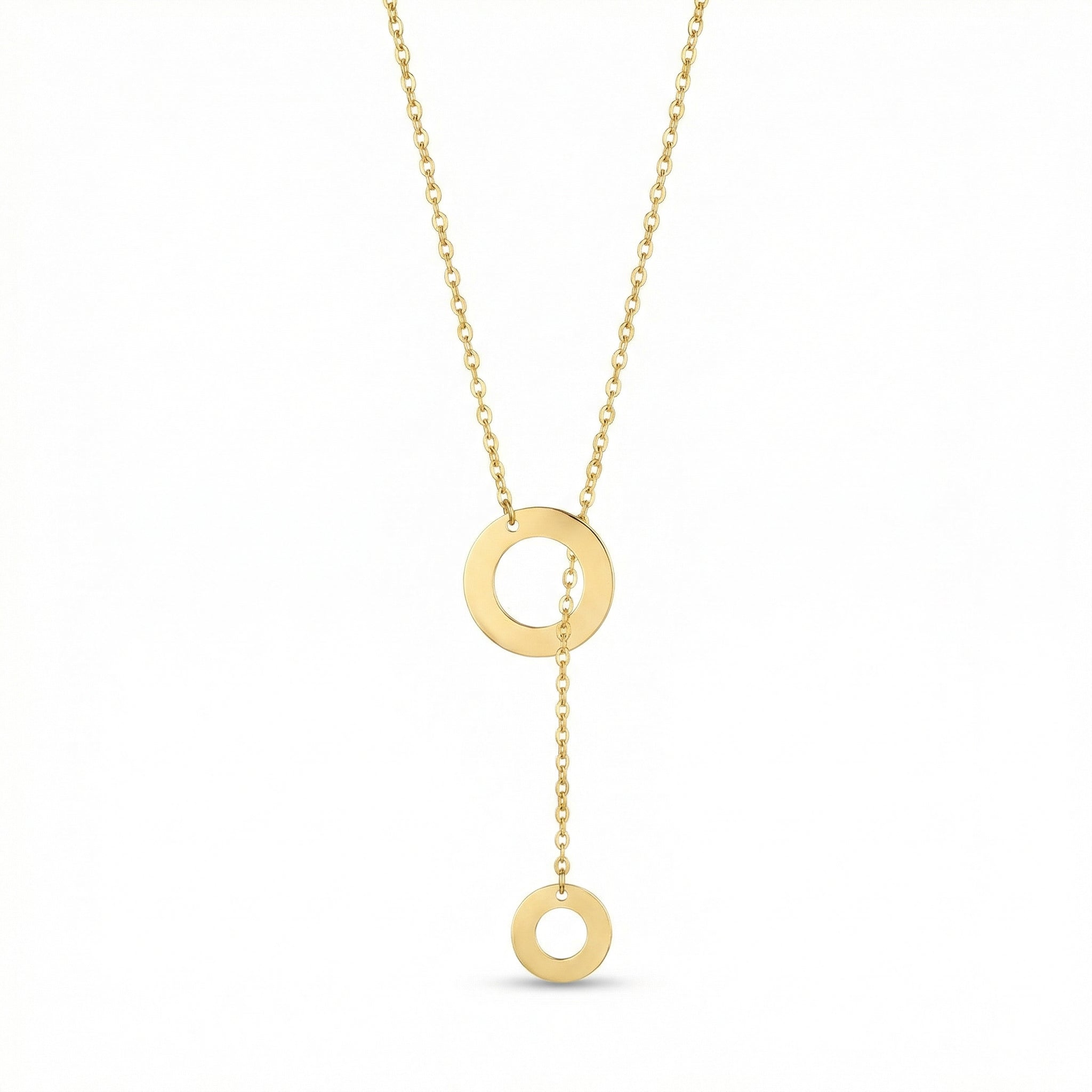 The Golden Eclipse Lariat Necklace 18K Yellow Gold