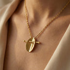 The Sculptural Gold Shield Pendant 18K Yellow Gold