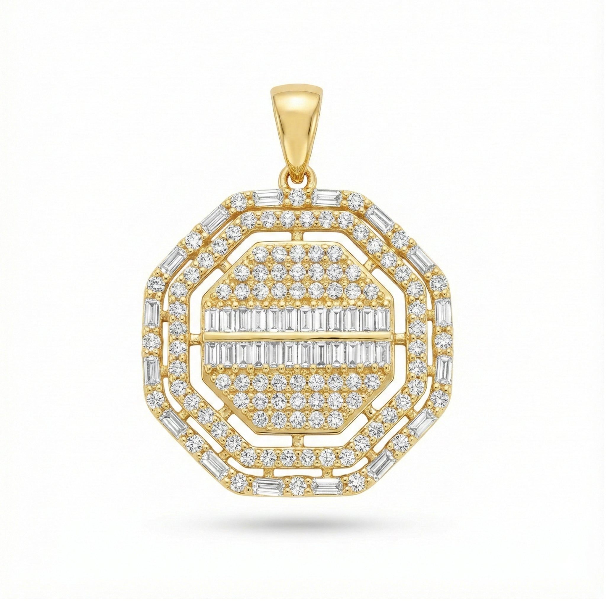 Radiant Octagon Pendant in 18K Yellow Gold