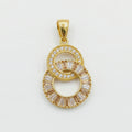 Eternal Bond Pendant in 18K Yellow Gold with Champagne and White Baguette Stones