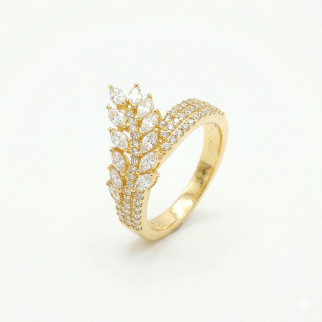 Radiant Leaf Wrap Ring 18K Yellow Gold