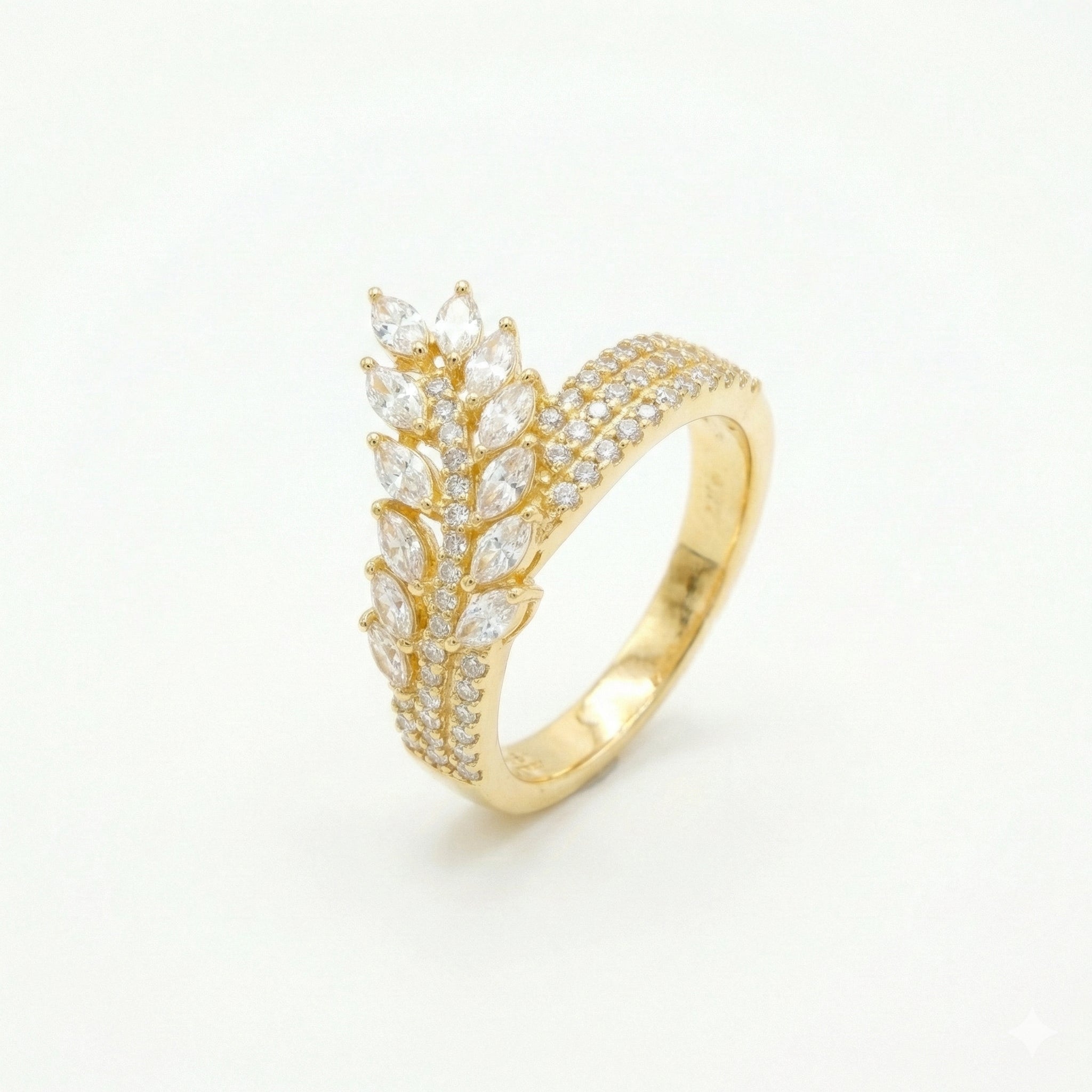 Radiant Leaf Wrap Ring 18K Yellow Gold
