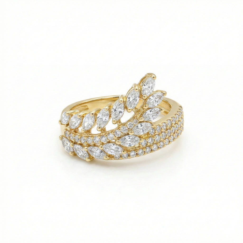 Radiant Leaf Wrap Ring 18K Yellow Gold