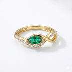 Eternal Green Promise Ring 18K Yellow Gold