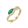 Eternal Green Promise Ring 18K Yellow Gold