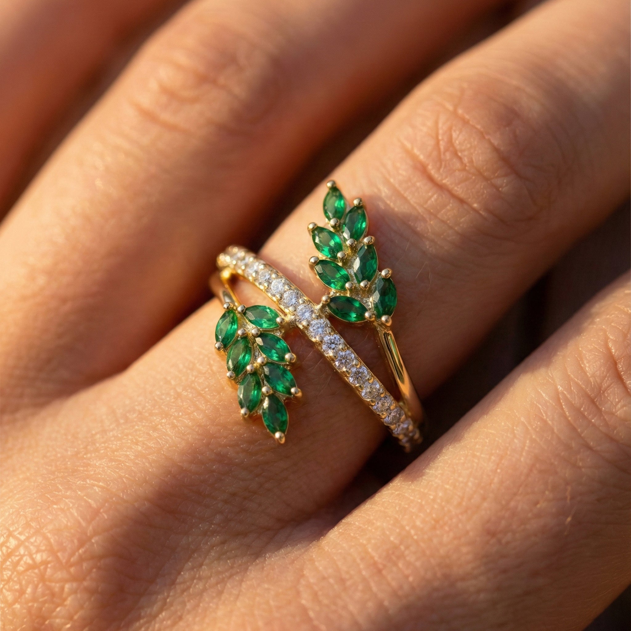Verdant Vine Gold Ring 18K Yellow Gold