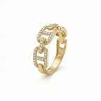 خاتم بافيه مارينر لينك من الذهب الأصفر عيار 18