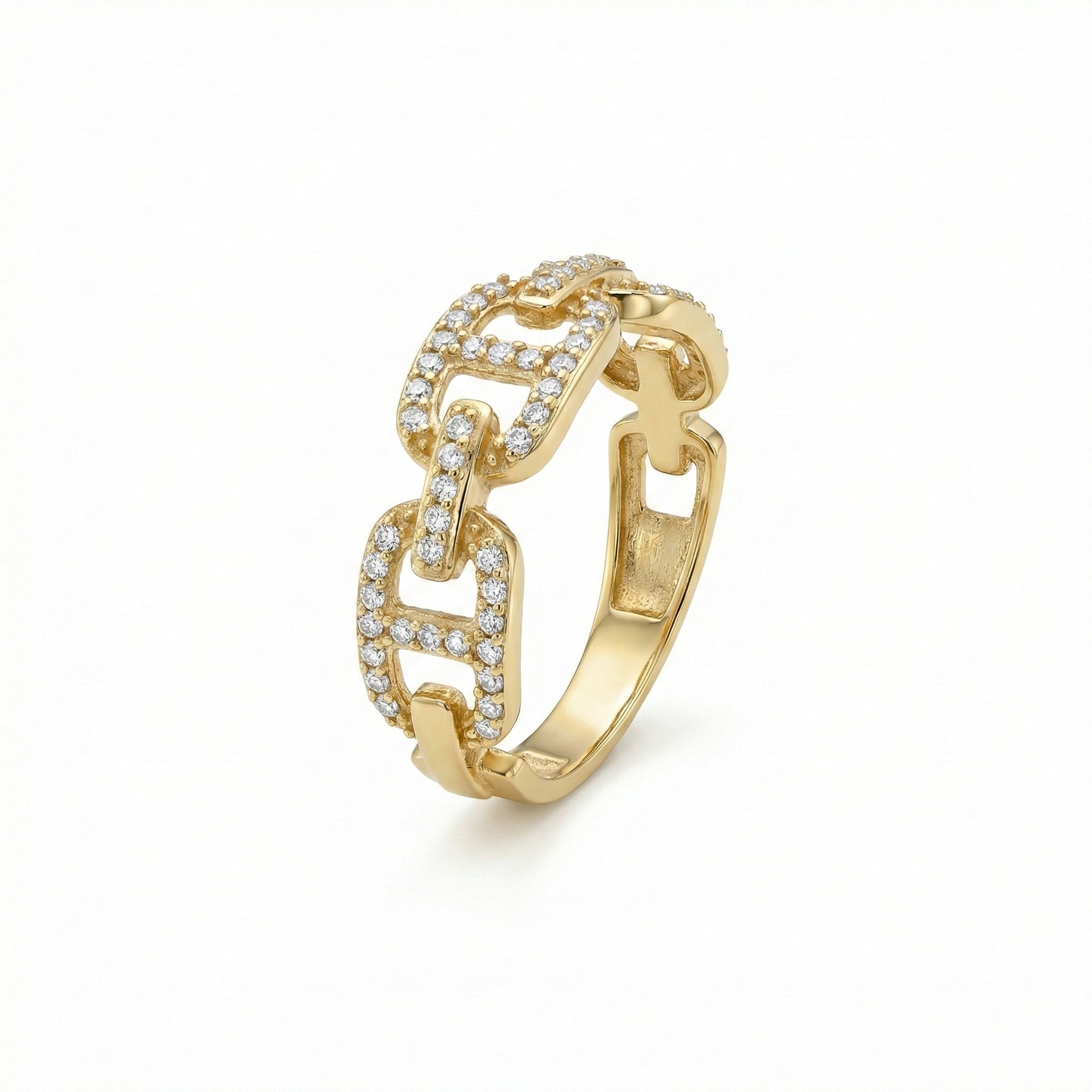 خاتم بافيه مارينر لينك من الذهب الأصفر عيار 18