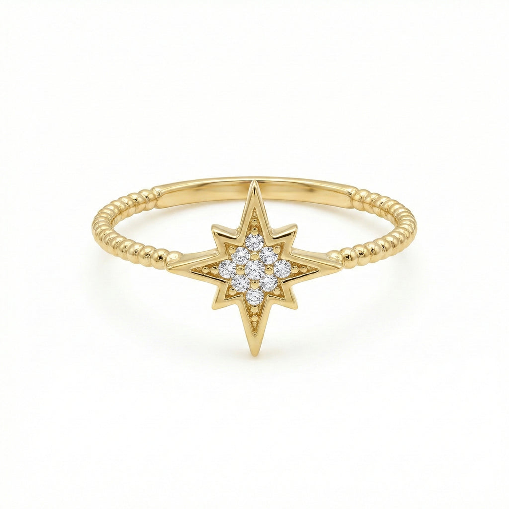 خاتم بافيه مارينر لينك من الذهب الأصفر عيار 18