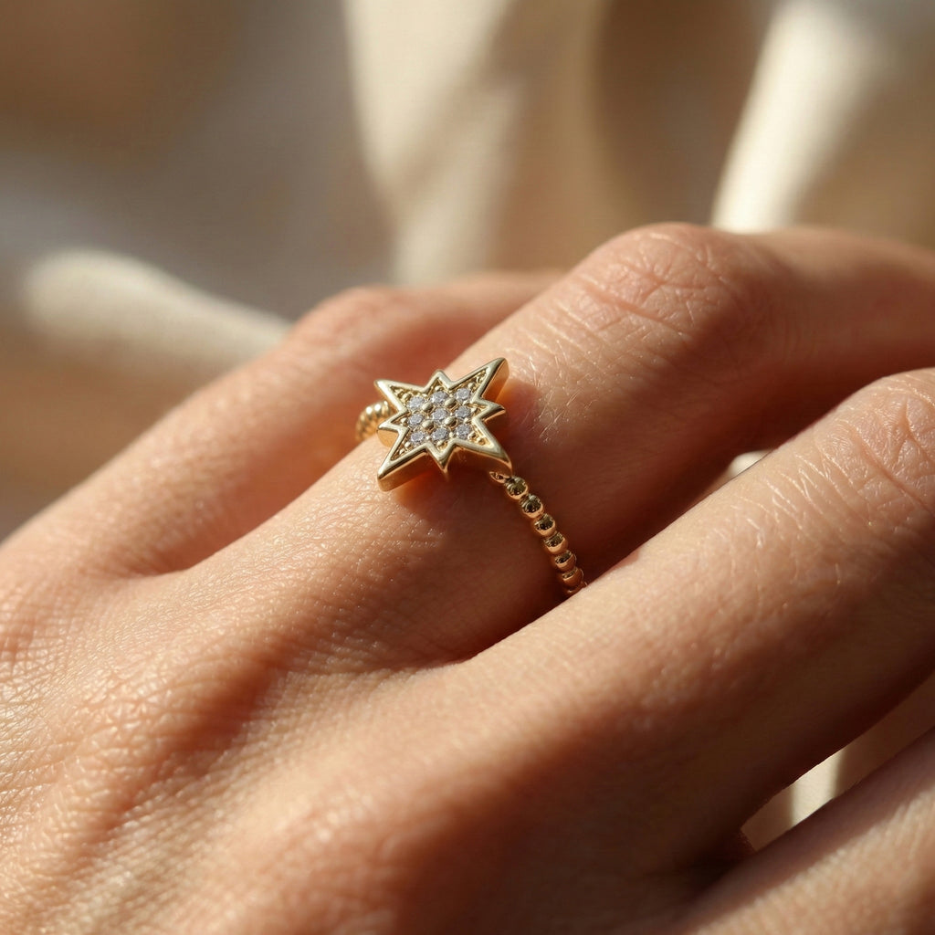 خاتم بافيه مارينر لينك من الذهب الأصفر عيار 18