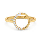 King Gold 18k yellow gold open circle ring with stones, pure white background for e-commerce.	خاتم كينج جولد دائري مفتوح مرصع بالفصوص، ذهب أصفر عيار 18، خلفية بيضاء نقية.