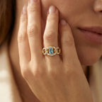 The Azure Pave & Woven Gold Set 18K Yellow Gold
