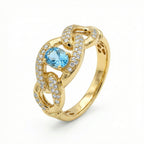 طقم "أزور بافيه" و "ووفن جولد" من الذهب الأصفر عيار 18