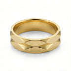 The Octavia Faceted Wedding Band 18K Yellow Gold