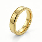 The Sovereign Mil grain Gold Wedding Band 18K Yellow Gold